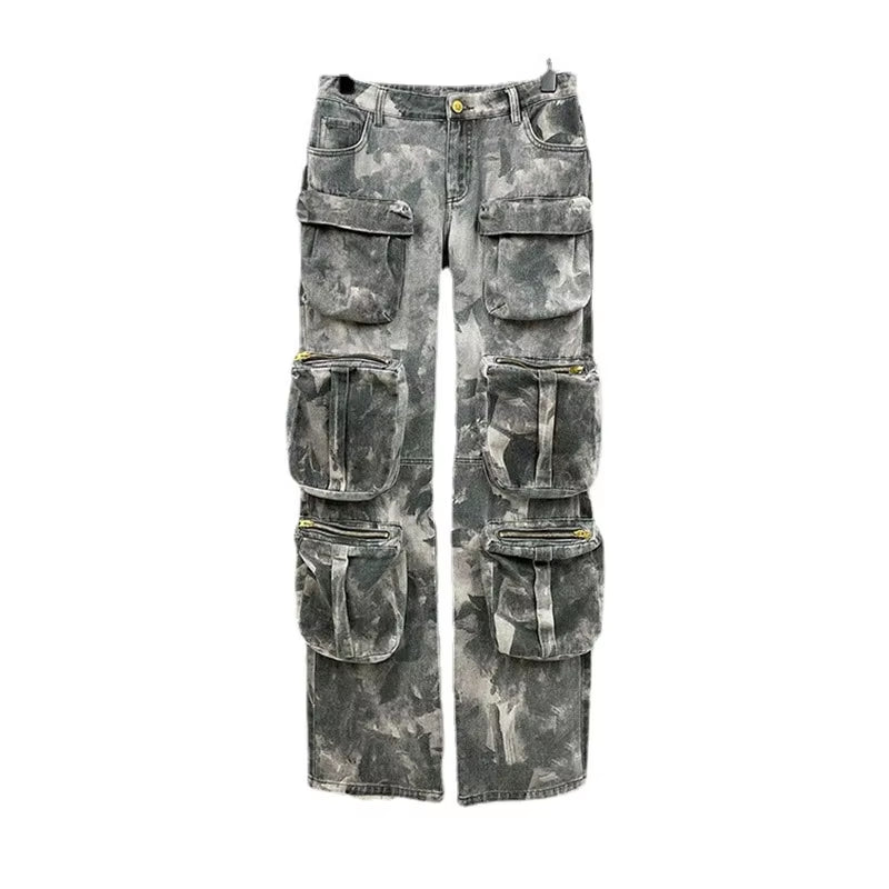Camouflage Multi Pocket Workwear Pants Loose 