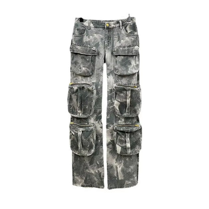 Camouflage Multi Pocket Workwear Pants Loose 