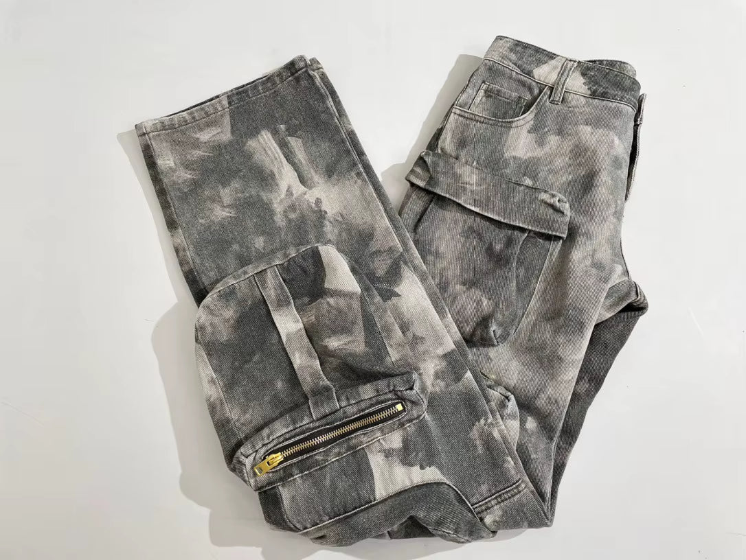 Camouflage Multi Pocket Workwear Pants Loose 