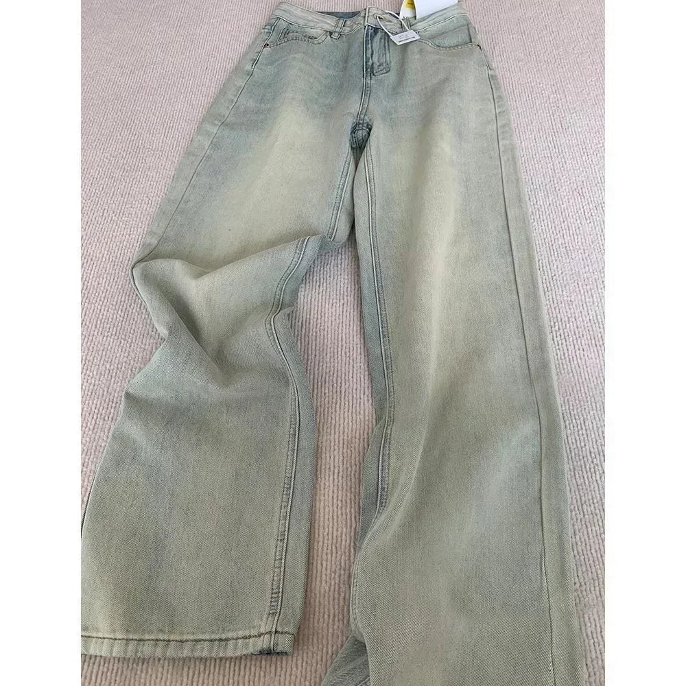 Volcanic Ash - Black Acid Washed Baggy Denim Jeans