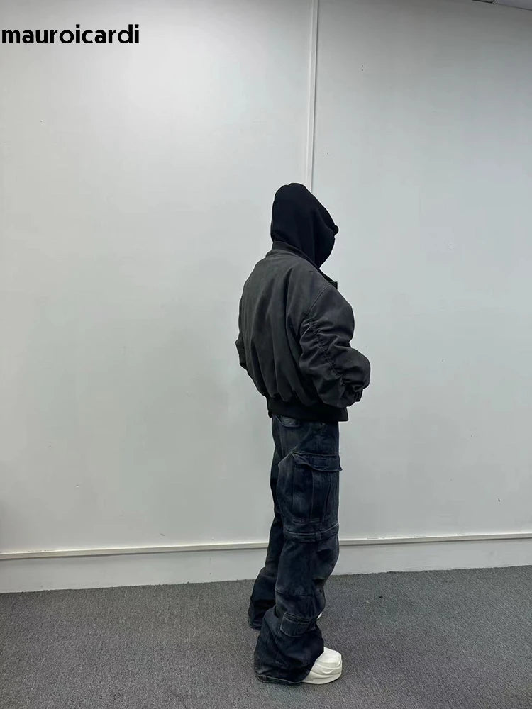 Opiumm - Oversized  Black Leather Jacket Men 