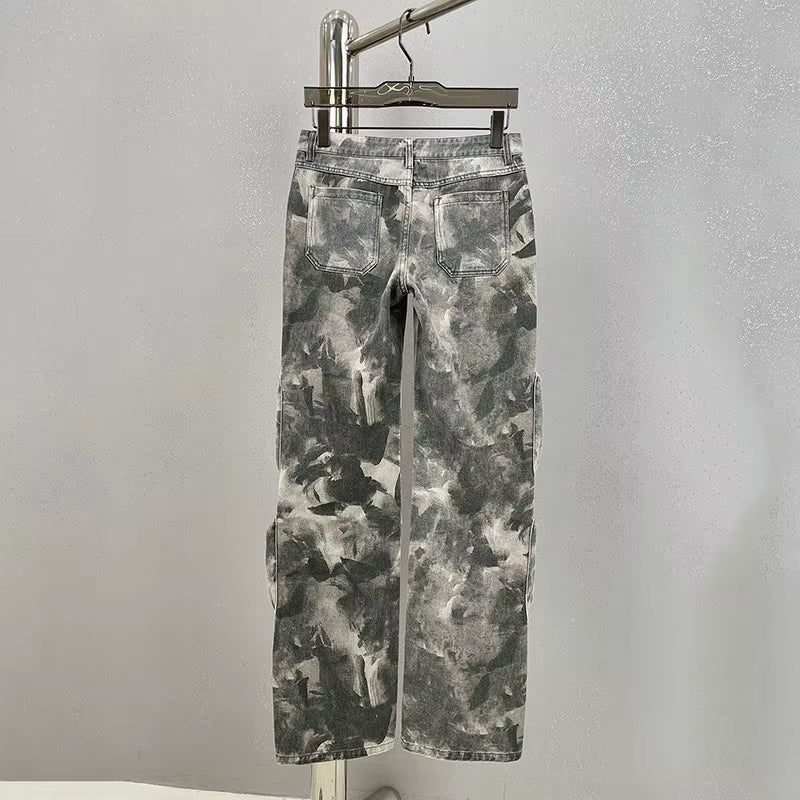 Camouflage Multi Pocket Workwear Pants Loose 