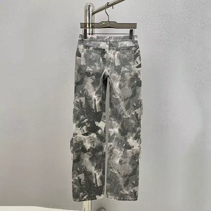 Camouflage Multi Pocket Workwear Pants Loose 