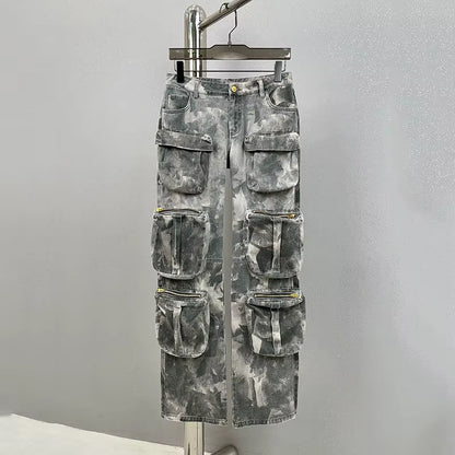 Camouflage Multi Pocket Workwear Pants Loose 